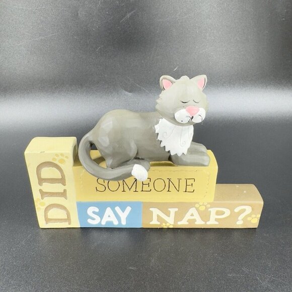 Suzi Resin Cat Figurine Did Someone Say Nap? Signed Kitty Cat Decor Accent Decor - Picture 11 of 11